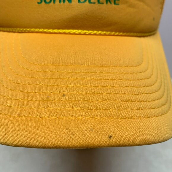Vintage John Deere Cap Hat Trucker Style Mesh Nissun Yellow Snap Back - Picture 2 of 11